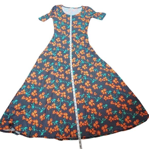 LuLaRoe Macy Polka & Floral Maxi Dress SMALL - Picture 12 of 15